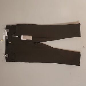 Tag Cropped olive green stretch jean